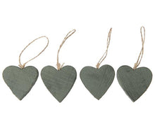 Heart wood 7x7cm 10pc Green