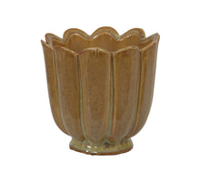 Stoneware flowerpot beige Ø 9x8.5 cm