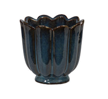 Stoneware flowerpot blue Ø 9x8.5 cm