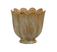 Stoneware flowerpot beige Ø 13.5x13 cm