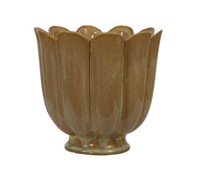 Stoneware flowerpot beige Ø 15.5x15 cm