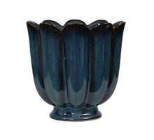 Stoneware flowerpot blue Ø 15.5x15 cm