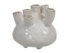 Stoneware flowervase cream 12x10 cm