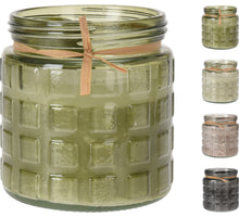 CITRONELLA KAARS IN GLAZEN POT D11,2 H12CM 4 ASSORTIE GROEN/LICHT GROEN/BEIGE/GREY