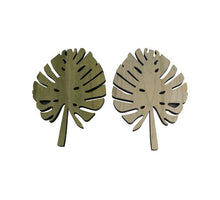 Paulownia wood leaf Green 27x40x1.5cm 1pc Mixed
