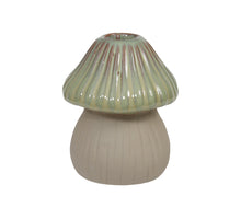 pc. 1 stoneware mushroom/candleholder green Ø 9.5x11.5 cm