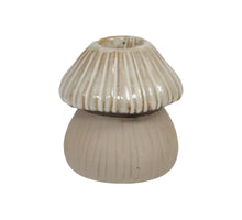 pc. 1 stoneware mushroom/candleholder cream Ø 7.5x7.5 cm