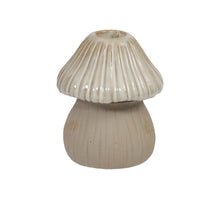 pc. 1 stoneware mushroom/candleholder cream Ø 9.5x11.5 cm