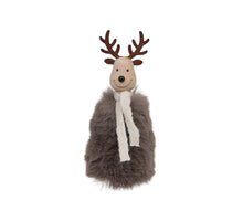 pc. 1 wooden/fabric moose/standing grey 8x16 cm