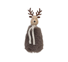 pc. 1 wooden/fabric moose/standing grey 9.5x18.5 cm