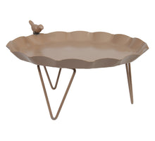 pc. 1 metal tray on feet beige Ø 25x11 cm