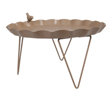 pc. 1 metal tray on feet beige Ø 30x17 cm
