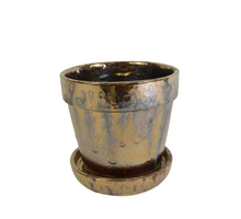 Arcey pot met schotel keramiek D13 H11cm Metal