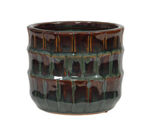 pc. 1 stoneware flowerpot green Ø 10x9.5 cm