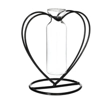 Metalen hart D10 H10,5cm zwart met reageerbuis