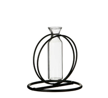 Metalen cirkel D10 H10cm zwart met reageerbuis