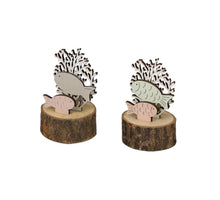Woodslice with underwater scene 6.5x6.5x9.5cm 1pc 2 assorted