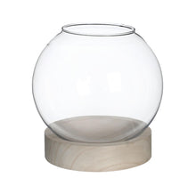 Glaskogel met houten basis Ø20 h.21cm