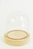 bell jar with wooden base Ø10 height 10 cm