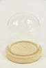 Bell jar with wooden base Ø12 height 13 cm