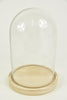 bell jar with wooden base Ø17 height 25 cm