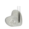 Cement heart with glass tube L4.5 x W13 x H14.6cm
