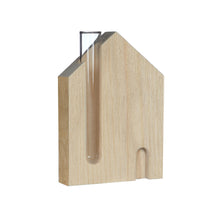Houten huis met buis l.10 w.3 h.14 cm