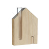 Wooden house with tube l.10 w.3 h.14 cm