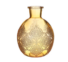 Bologna glass bottle  h.17 Ø13 cm ocre