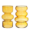 Twin glass vase Ø10 h.18 cm ocre assortie