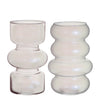 Twin glass vase Ø10 h.18 cm pearl assorted