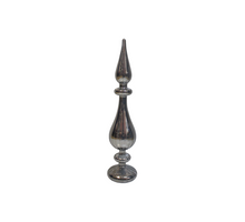 Glass Deco peak D.10/H.48cm with LED grey