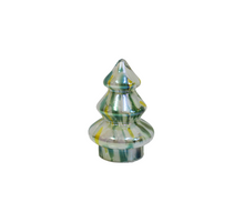 Glass Christmas tree D.10/H.13cm with LED green