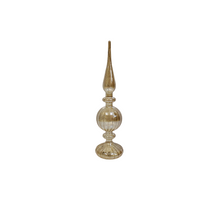 Glass Deco peak D.8/H.35cm with LED gold
