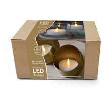 Led oplaadbare theelicht wax set 4 w.USBc-kabel