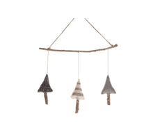 Stoffen kerstboom mobiel multi 10x40cm