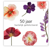 Pakje a 12 kadokaartjes Le Jardin 50 Jaar, hartelijk gefeliciteerd