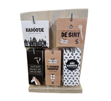 Display met 60 kadokaartjes in 5 motieven ''Sint''