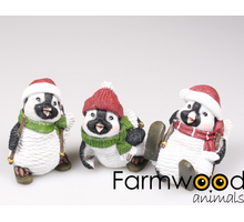 PINGUIN KERST 3 ASSORTIE 9 CM POLYRESIN