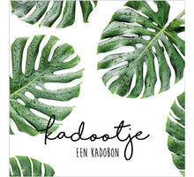 Pak a 12 kadobonnen ''Kadootje een kadobon'' monstera blad
