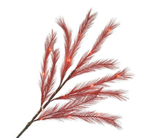 Pluim gras tak met Led lampjes 72cm Rood (incl. batt.)