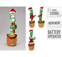 KERST CACTUS PLUCHE D10 H35CM 3 ASSORTIE EXCL. 3XAA BATTERIJ