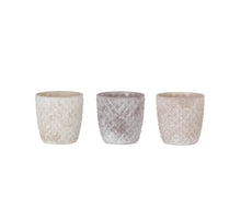 Glass candle holder 9x9x9cm 3 assorted Mixed brown