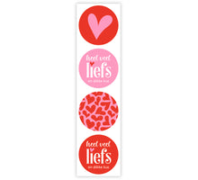 Rol 500 etiketten ''Heel Veel Liefs'' Ø35mm rood/roze Combi