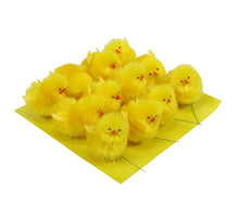 Chenille Kippen 9cm Geel - 12 Stuks