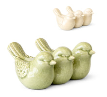 Beeld Birds keramiek craquelé 19,5x13x8,5 cm 2 assortie