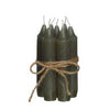 moss green taper candle h.11 cm set 7