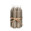 taupe taper candle h.11 cm set 7