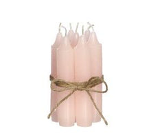 white pink taper candle h.11 cm set 7