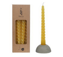 h.19 Ø2,2 cm honey set 4 twist candle
